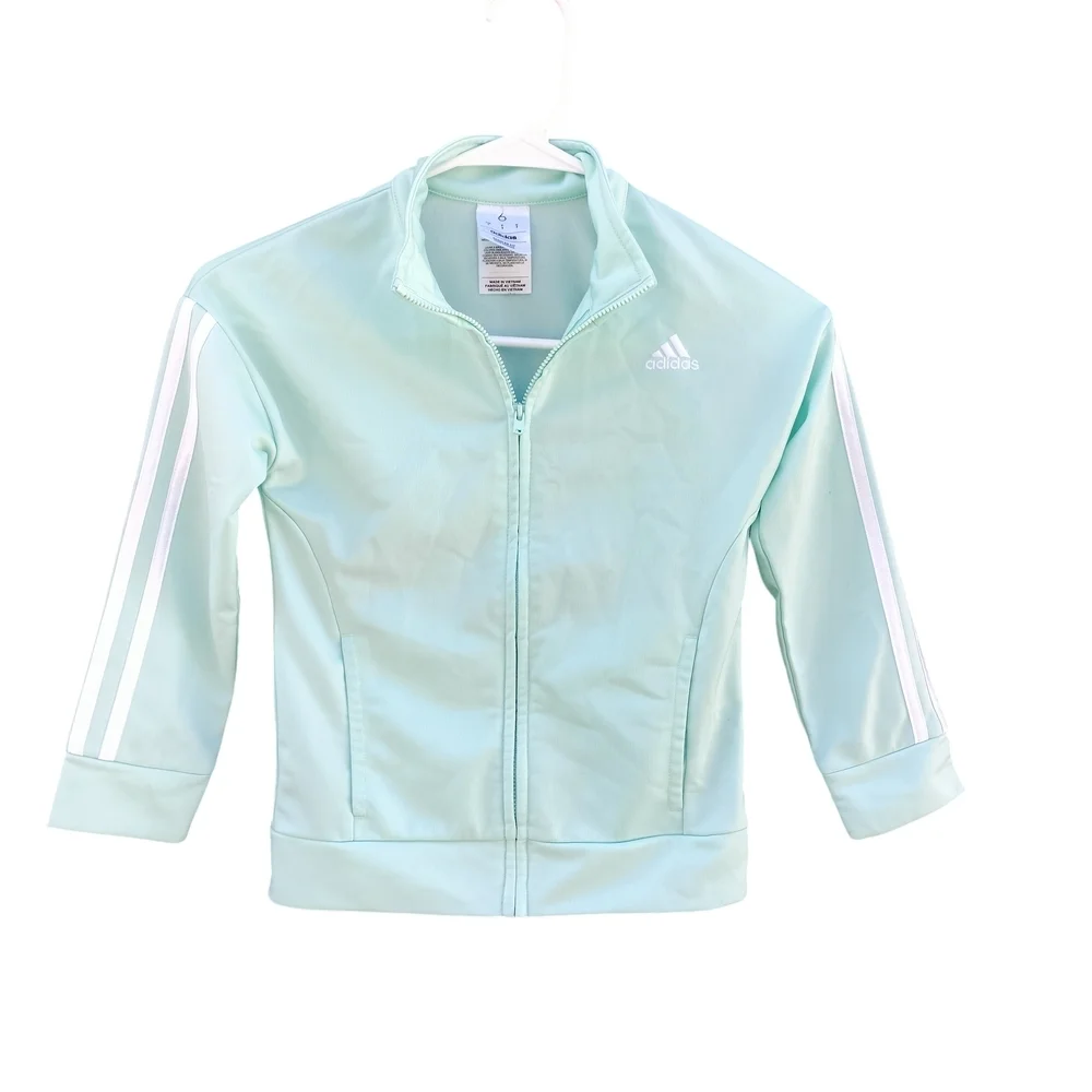 Adidas Kids Light Green Track Jacket Size 6